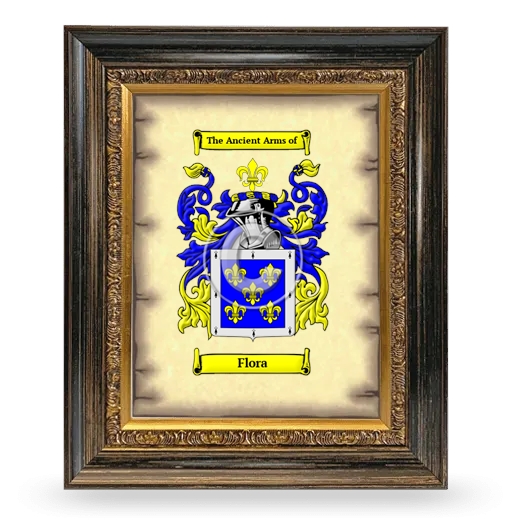 Flora Coat of Arms Framed - Heirloom