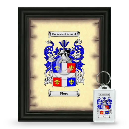 Floro Framed Coat of Arms and Keychain - Black