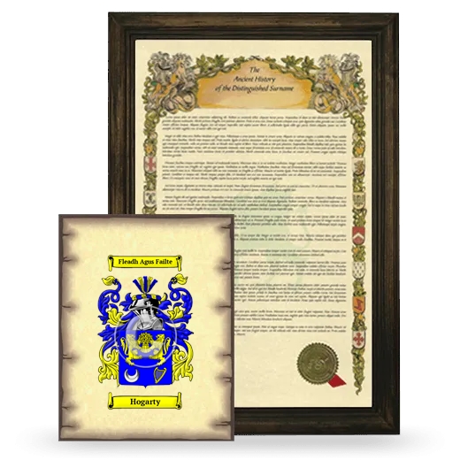 Hogarty Framed History and Coat of Arms Print - Brown