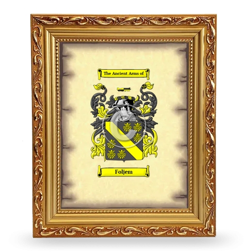 Foljem Coat of Arms Framed - Gold