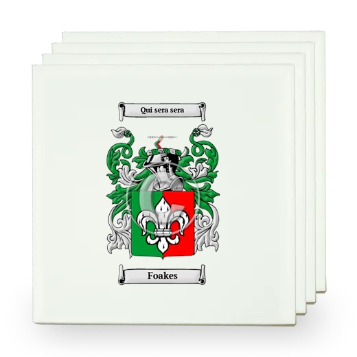 Foakes Set of Four Small Tiles with Coat of Arms