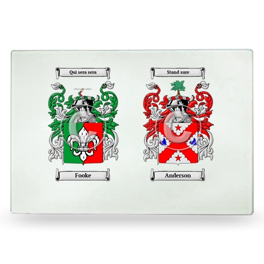 Double Coat of Arms Glass Cutting Board