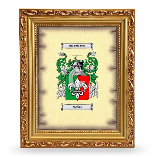 Volks Coat of Arms Framed - Gold