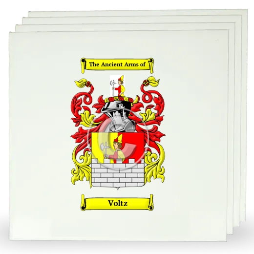 Voltz Set of Four Large Tiles with Coat of Arms