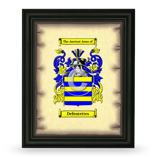 Defentettes Coat of Arms Framed - Black