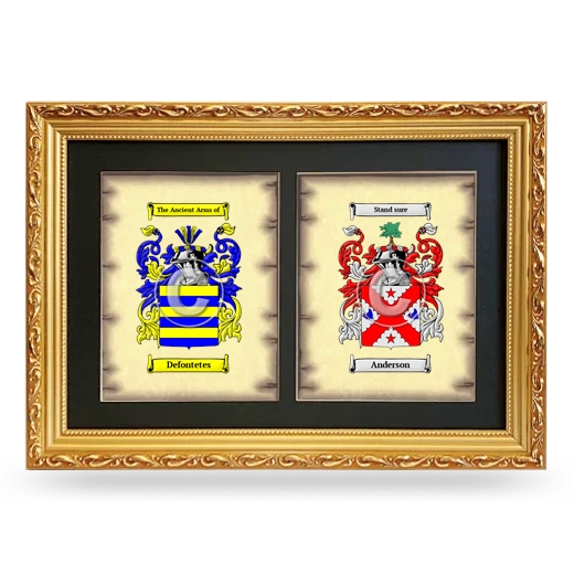 Double Coat of Arms Framed - Gold