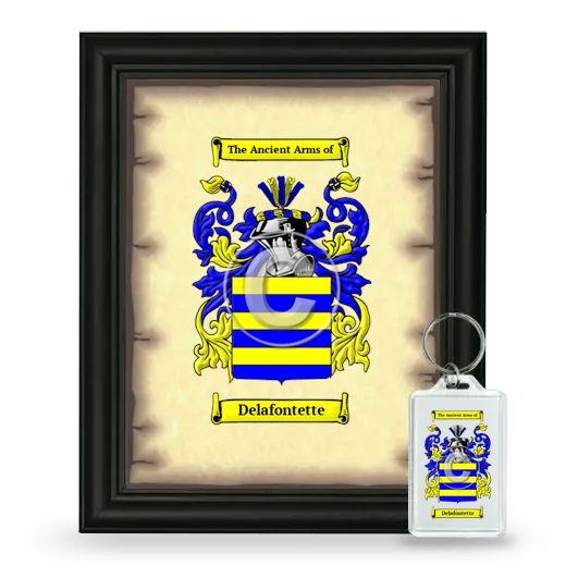 Delafontette Framed Coat of Arms and Keychain - Black