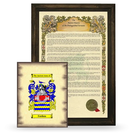 Fordam Framed History and Coat of Arms Print - Brown