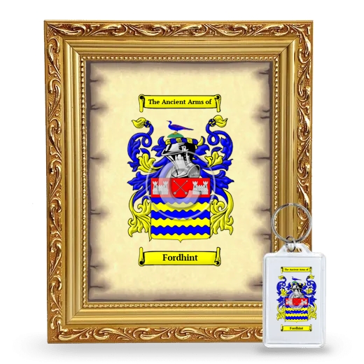 Fordhint Framed Coat of Arms and Keychain - Gold