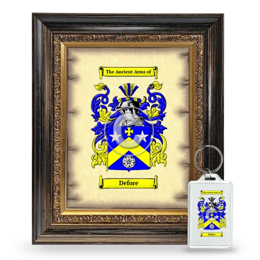Defore Framed Coat of Arms and Keychain - Heirloom