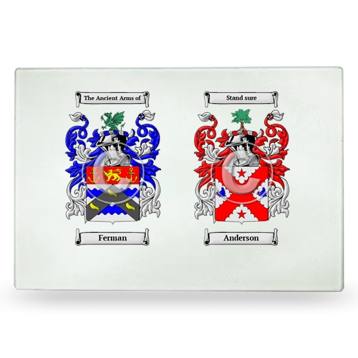 Double Coat of Arms Glass Cutting Board