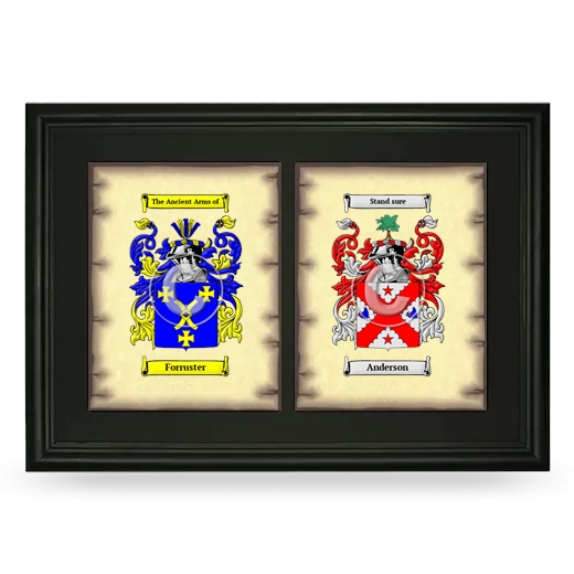 Double Coat of Arms Framed - Black