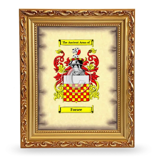 Forsee Coat of Arms Framed - Gold