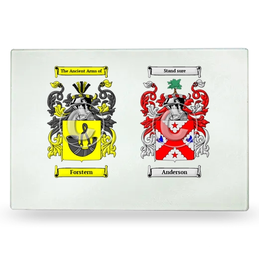 Double Coat of Arms Glass Cutting Board