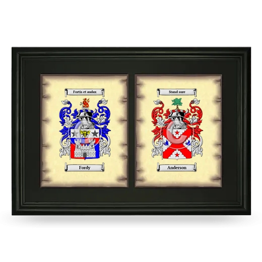 Double Coat of Arms Framed - Black