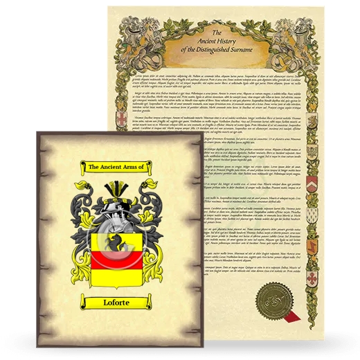 Loforte Coat of Arms and Surname History Package