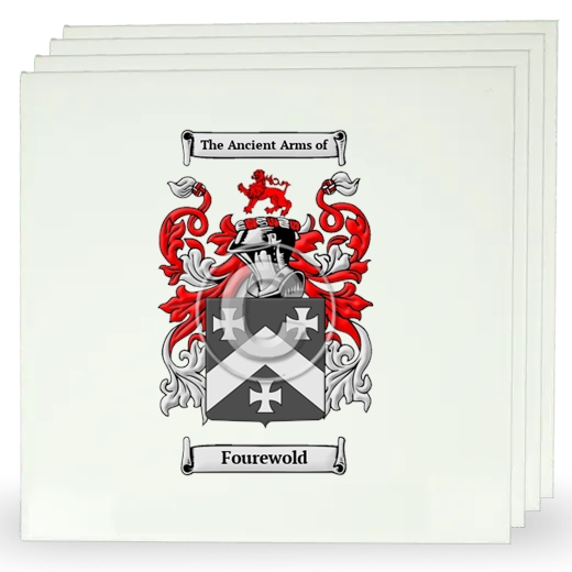 Fourewold Set of Four Large Tiles with Coat of Arms