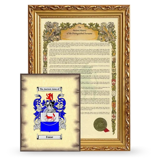 Fosse Framed History and Coat of Arms Print - Gold