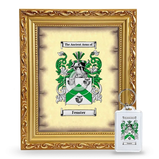 Fenster Framed Coat of Arms and Keychain - Gold