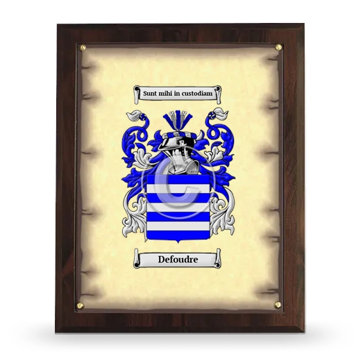 Defoudre Coat of Arms Plaque