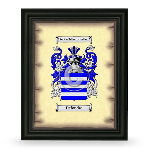 Defoudre Coat of Arms Framed - Black