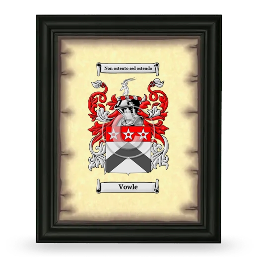 Vowle Coat of Arms Framed - Black