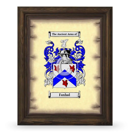 Faxhal Coat of Arms Framed - Brown