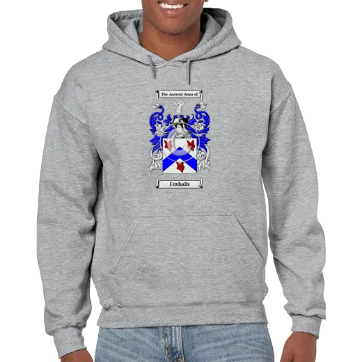 Foxhalls Grey Unisex Coat of Arms Hooded Sweatshirt