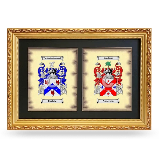 Double Coat of Arms Framed - Gold