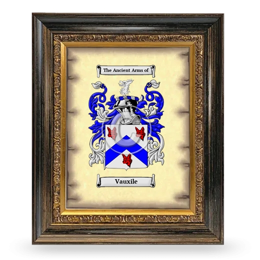 Vauxile Coat of Arms Framed - Heirloom