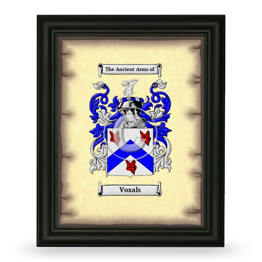 Voxals Coat of Arms Framed - Black