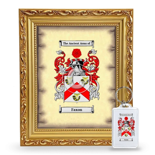 Faxon Framed Coat of Arms and Keychain - Gold