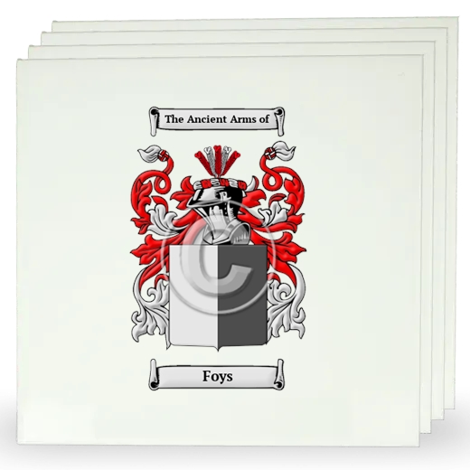 Foys Set of Four Large Tiles with Coat of Arms