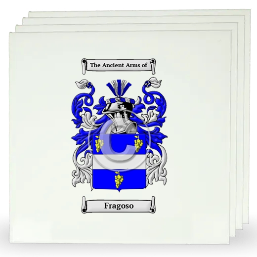 Fragoso Set of Four Large Tiles with Coat of Arms