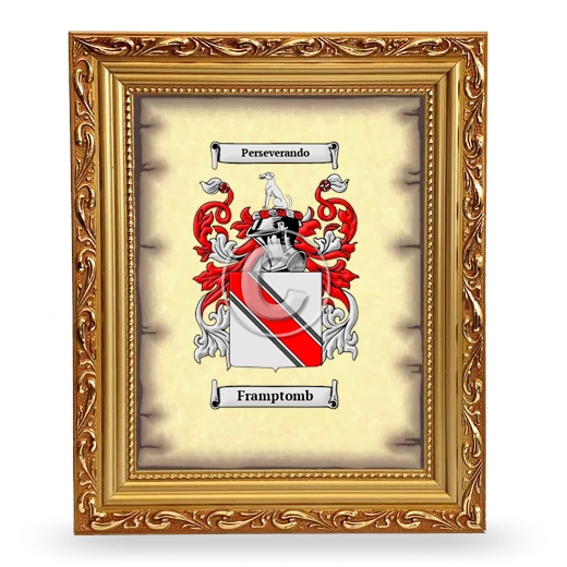 Framptomb Coat of Arms Framed - Gold