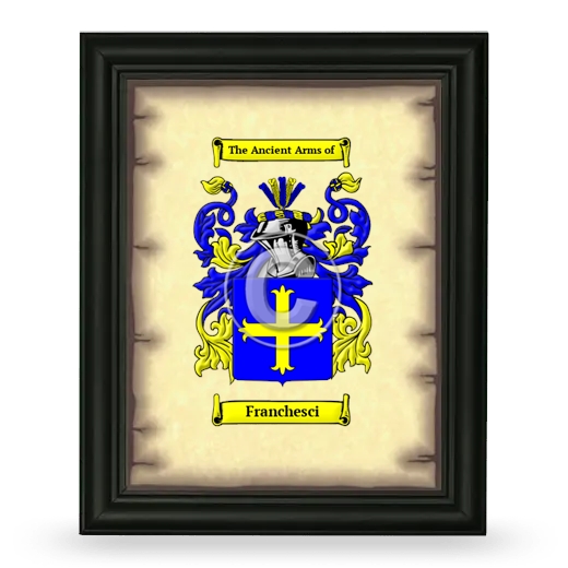 Franchesci Coat of Arms Framed - Black