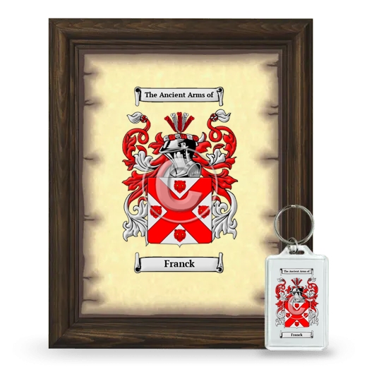 Franck Framed Coat of Arms and Keychain - Brown