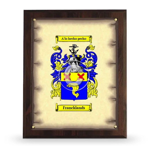 Francklands Coat of Arms Plaque