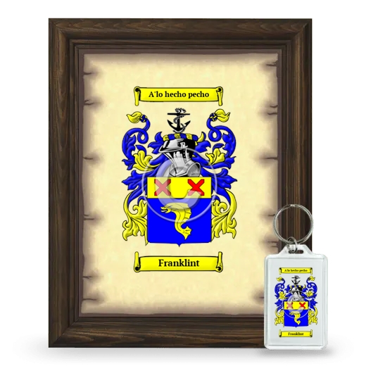 Franklint Framed Coat of Arms and Keychain - Brown