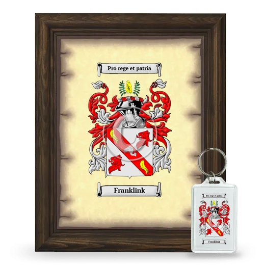 Franklink Framed Coat of Arms and Keychain - Brown