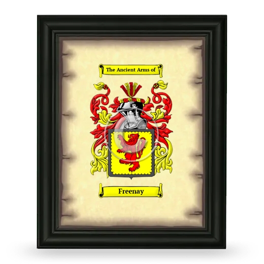 Freenay Coat of Arms Framed - Black