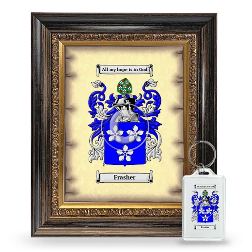 Frasher Framed Coat of Arms and Keychain - Heirloom