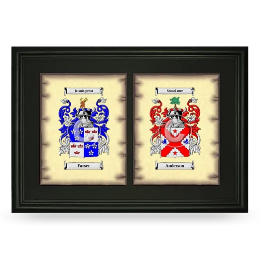 Double Coat of Arms Framed - Black