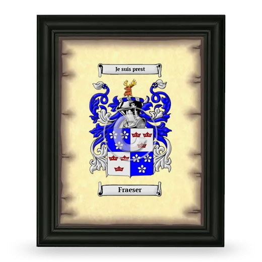 Fraeser Coat of Arms Framed - Black