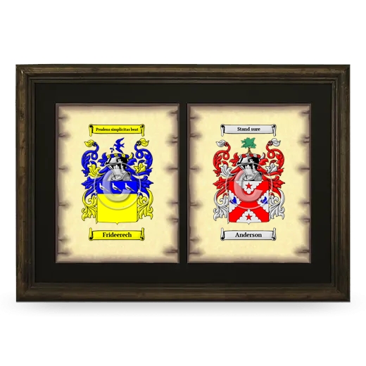 Double Coat of Arms Framed - Brown