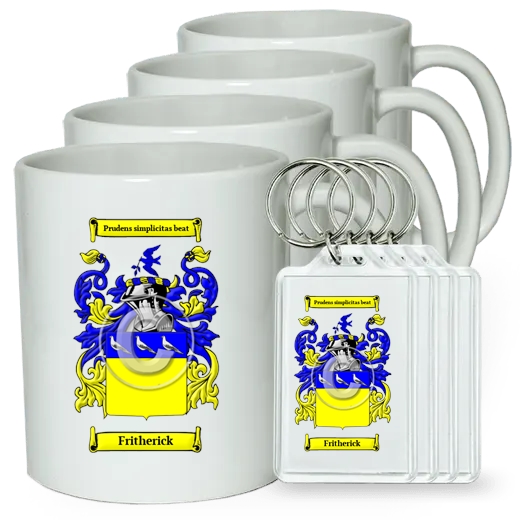 Fritherick Set of 4 Coffee Mugs and Keychains