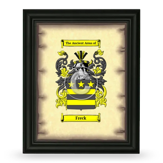 Freck Coat of Arms Framed - Black