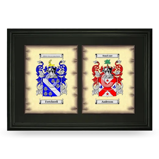 Double Coat of Arms Framed - Black