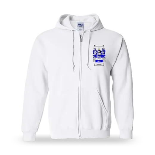 Freswater Unisex Coat of Arms Zip Sweatshirt - White