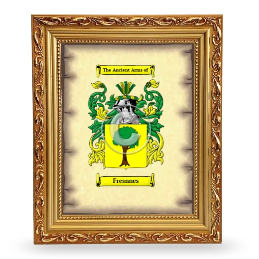 Fresnnes Coat of Arms Framed - Gold